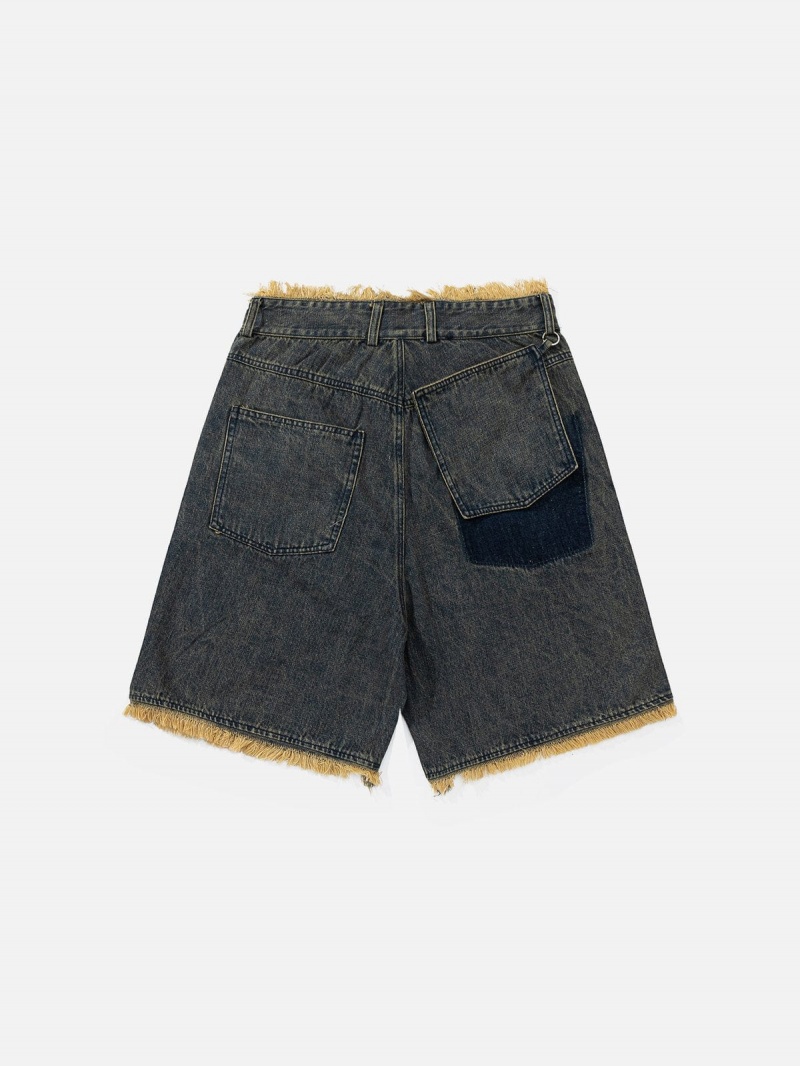 Short Aelfric Eden Fringe Denim Bleu | OXE-33779660